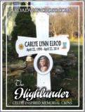 Celtic style memorial with picture of deceased