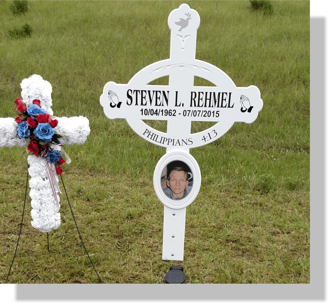 Roadside cross with pictures