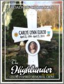 Celtic style memorial with picture of deceased