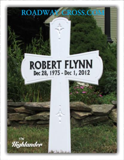 Celtic cross memorial roadside gravesite